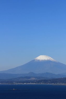 Fuji arka plan malzeme mavi üniforma