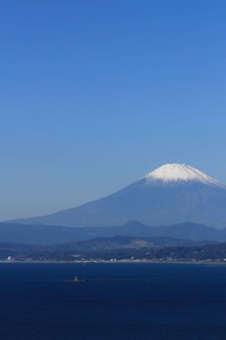 Fuji arka plan malzeme mavi üniforma