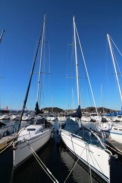 Scenario Porto Yacht Fronte Mare Calmo Estate — Foto Stock