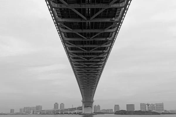 Tokyo Bay Rainbow Bridge Alzato Sguardo Dal Basso — Foto Stock