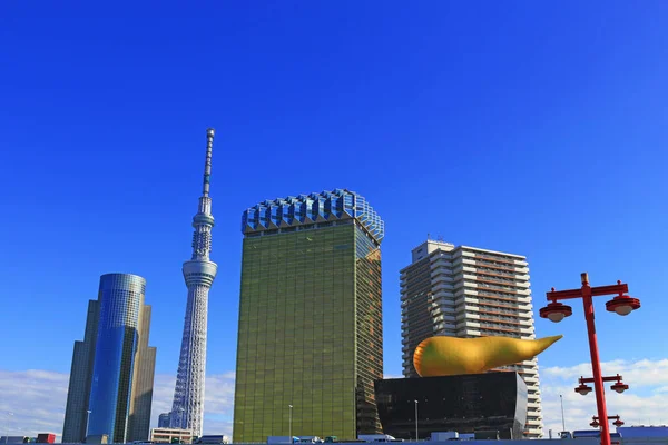 Tokyo Himmelsbaum Und Asahi Brauereiturm Und Halle Von Der Asakusa — Stockfoto