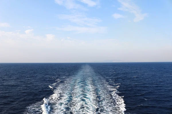 Sillage Navire Naviguant Dans Océan Pacifique — Photo