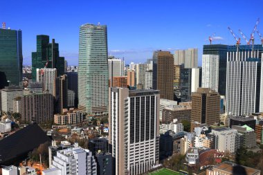 Nerede çeşitli binalar sıraya Tokyo manzara