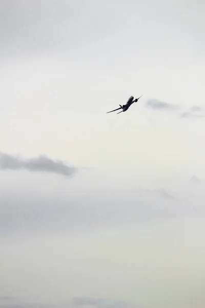 Avião Jato Voando Céu — Fotografia de Stock