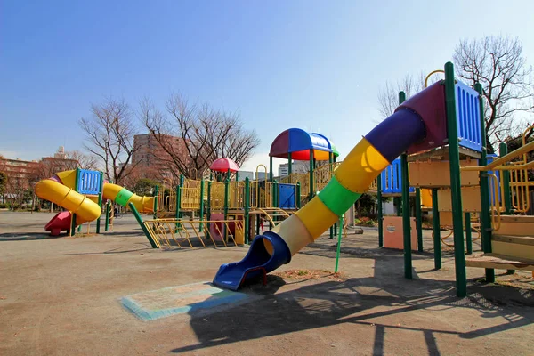 Barn Lekplatsutrustning Parken Utan Människor — Stockfoto