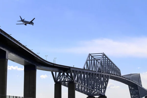 Tokyo Gate Bridge Avion Ligne — Photo