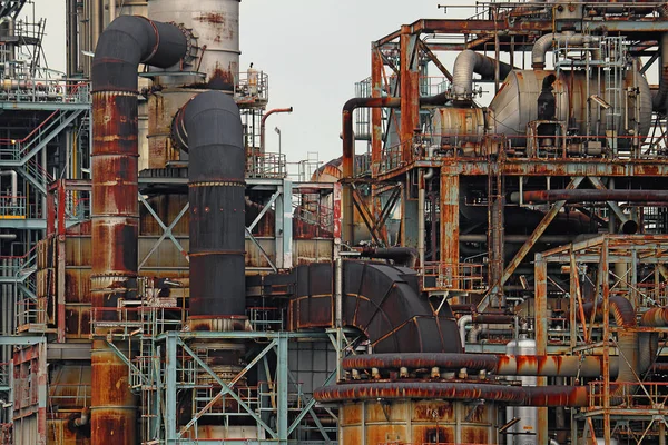 Struktur För Oljeraffinaderi Fabrik Industriområde — Stockfoto