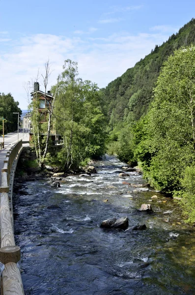 Rialb Bohaté Řeka Která Narodí Jižní Zóně Města Bixols Pyrenejích — Stock fotografie