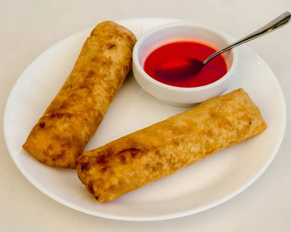 Asya yemek wok tarzı Çin böreği