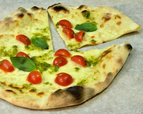Pizza Vegetal Estilo Siciliano Com Queijo — Fotografia de Stock