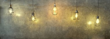 Hanging modern yellow lamps