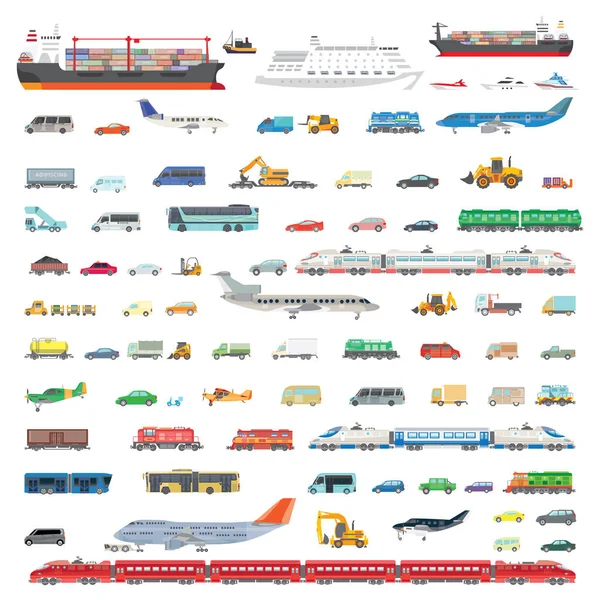 Grande Serie Vettoriale Illustrazione Del Trasporto Immagini Vari Tipi Aerei — Vettoriale Stock