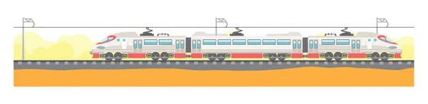 鉄道輸送のベクター イラストです 貨物と乗客の輸送のための列車の現代的なタイプ 異なる種類の機関車 ロイヤリティフリーのストックイラスト