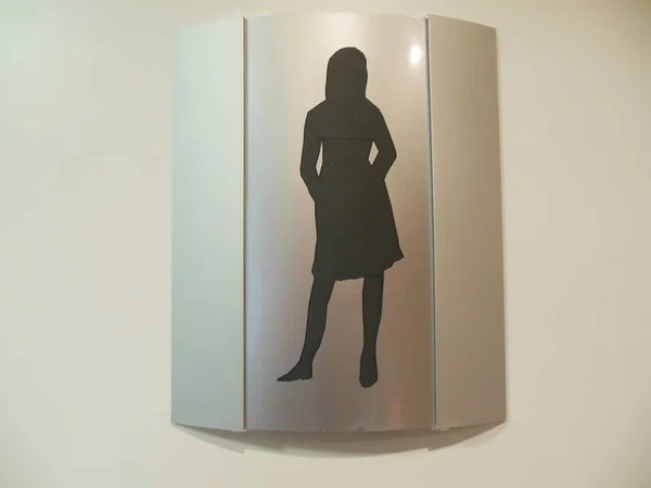 Elegant icon for entrance to ladies room, wc,  toilet, public restroom for women