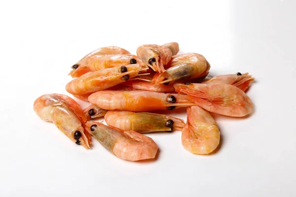 Crevettes Isolées Sur Fond Blanc — Photo