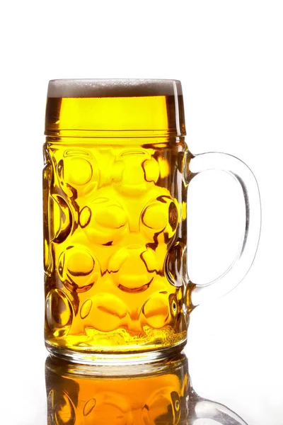 Ett Glas Mugg Isolerad Vit Bakgrund — Stockfoto