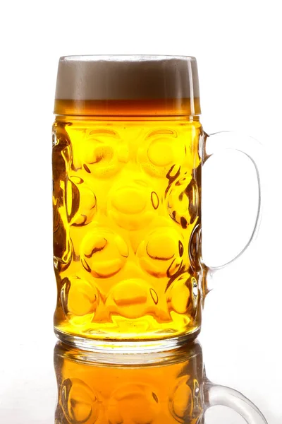 Glass Mug Beer Isolated White Background — Stock Photo, Image