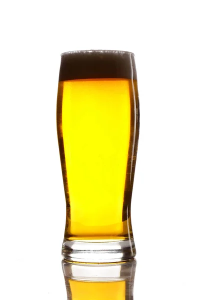 Szkło Kubek Piwa Białym Tle — Zdjęcie stockowe