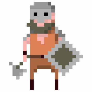 Viking piksel sanat illüstrasyon