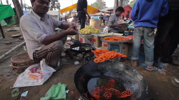Bardia Népal Janvier 2014 Préparation Nourriture Locale Dans Parc Des — Video