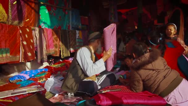 Bardia Непал Січня 2014 Року Підготовка Місцевих Продуктів Харчування Ярмаркові — стокове відео