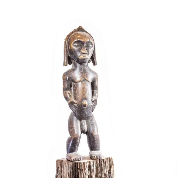Madeira Étnica Africana Esculpida Partir Fang Étnica Gabon — Fotografia de Stock