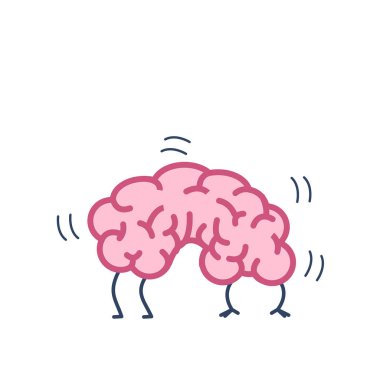 Esnek beyin izole beyaz arka plan, vektör konsept illüstrasyon, düz tasarım doğrusal Infographic simgesi 