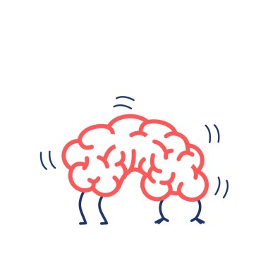 Esnek beyin izole beyaz arka plan, vektör konsept illüstrasyon, düz tasarım doğrusal Infographic simgesi 