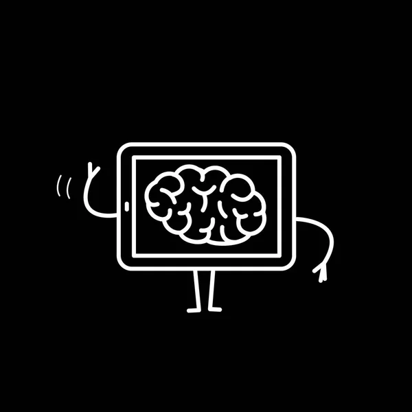 Εγκεφάλου Δισκίο Μαύρο Φόντο Εικονογράφηση Φορέα Έννοια Του Νου Μέσα — Διανυσματικό Αρχείο