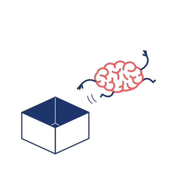 Mozek Lyžích Box Izolovaných Bílém Pozadí Vektorové Ilustrace Koncept Nekonvenční — Stockový vektor