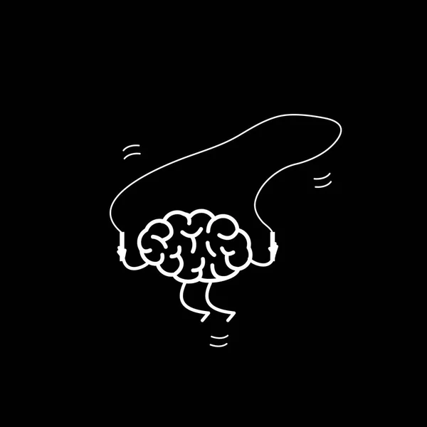 Saut Cerveau Par Dessus Corde Sauter Sur Fond Noir Illustration — Image vectorielle