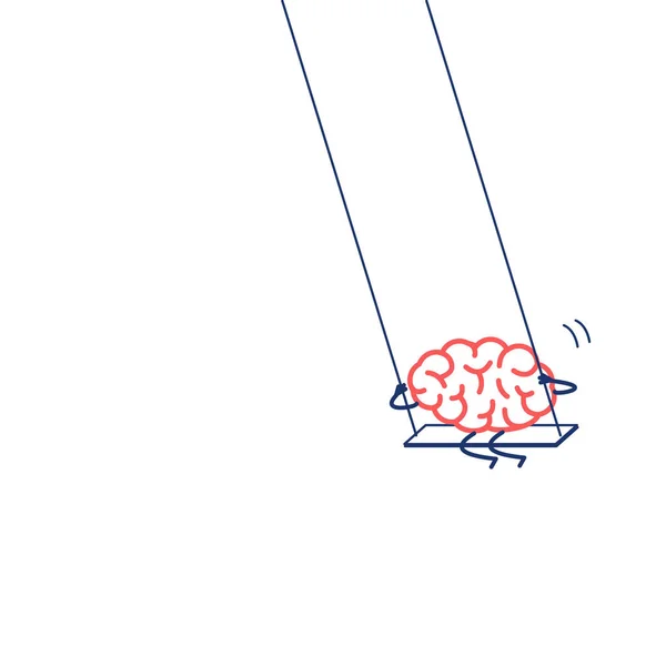 Balanço Cerebral Balanço Isolado Fundo Branco Vector Ilustração Conceito Mente — Vetor de Stock