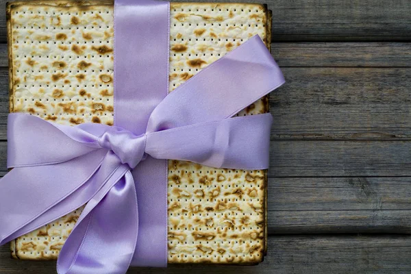 Matza Auf Rustikalem Holz Hintergrund Stockfoto