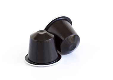 İtalyan kahve espresso kapsül veya kahve pods beyaz arka plan izole. Bir öğesi olarak Tasarımlarınız için kullanılabilir