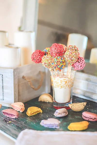 Delicious Dessert Stick Table — Stock Photo, Image