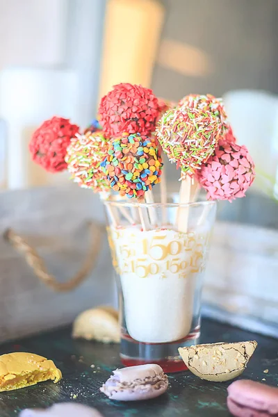 Delicious Dessert Stick Table — Stock Photo, Image