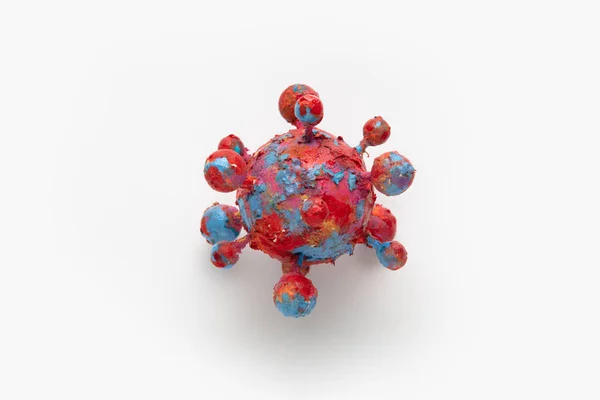 Photograph Colorful Virus Sculpture Artwork Inspired Covid Lockdown 2020 — Stock Photo, Image