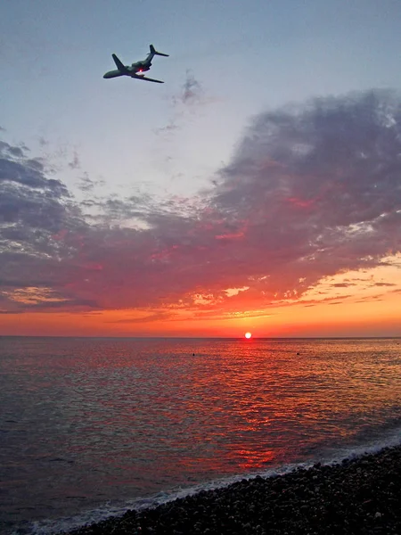 Pôr do sol no Mar Negro . — Fotografia de Stock