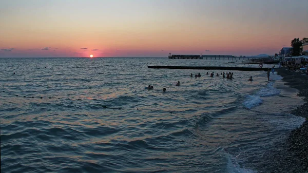 Zonsondergang op de Zwarte Zee — Stockfoto