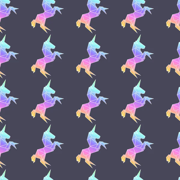 Motif polygonal origami licorne — Image vectorielle