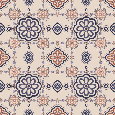 Soyut oryantal desen doodle zentangle çiçekli