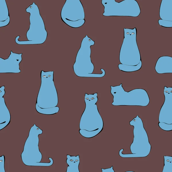 Візерунок намальованої руки кішки — стоковий вектор