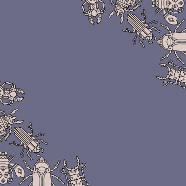 böcekler, maryls, böcekler sorunsuz çerçeve doodle sinek