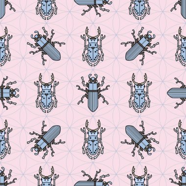 böcekler, sinek maryls, böcekler sorunsuz doodling desen