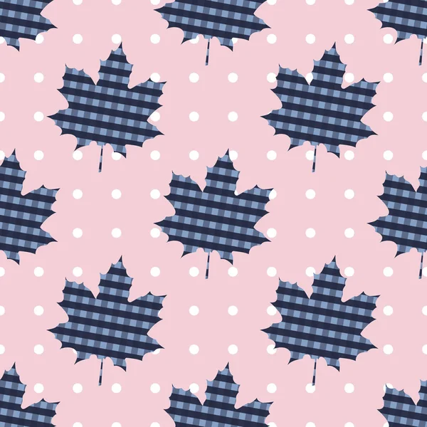 Ahornblatt Kanadische nahtlose Muster abstrakte schottische Zelle — Stockvektor