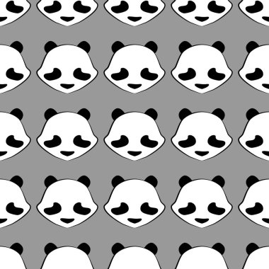 Ayı Panda sevimli vektör hayvan seamless modeli