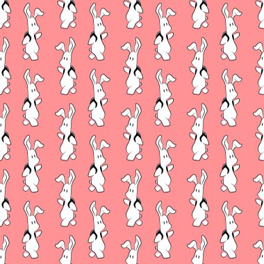 sevimli çizgi bunny sırt çantası seamless modeli ile