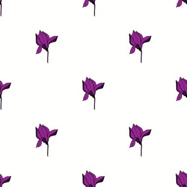 Manolya çiçek skecth mürekkep el ile seamless modeli çizilmiş