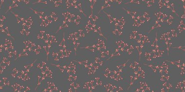 Bitkiler ve çiçekler botanik seamless modeli kroki tarzı