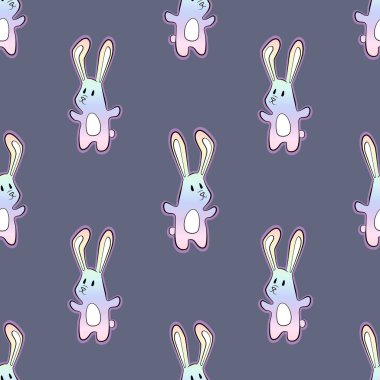 şirin gökkuşağı karikatür tavşan rabit noktalar seamless modeli ile